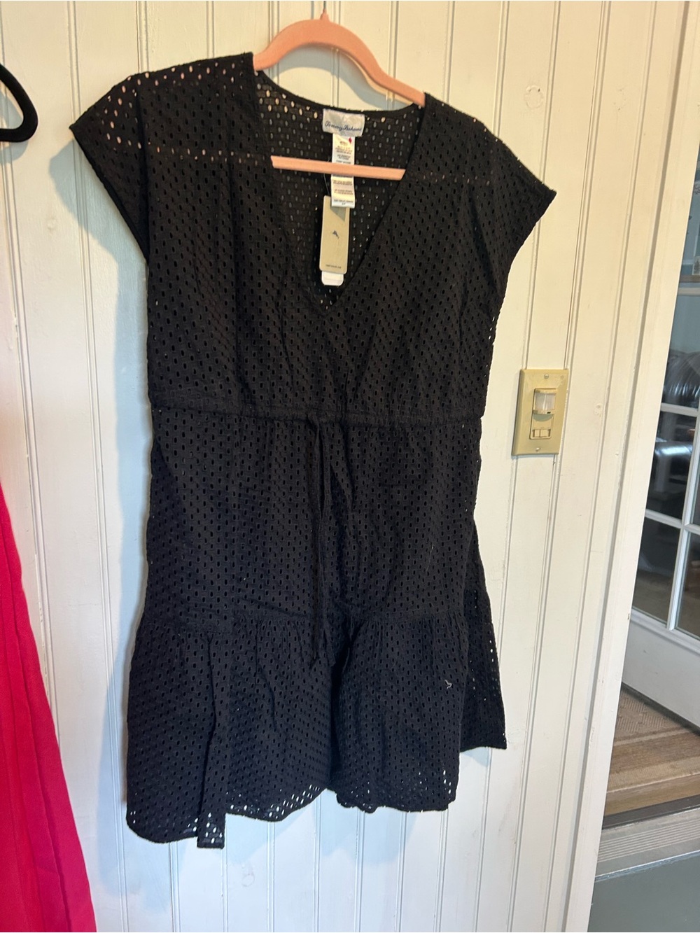 Tommy Bahama Black Eyelet Swim Coverup Dress